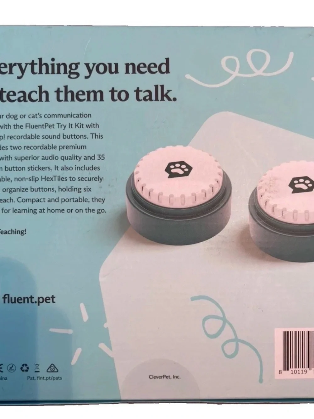 FluentPet Try it Kit  Recordable Sound buttons. New,  unopened